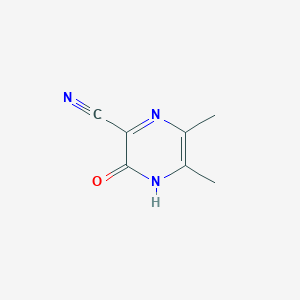 molecular formula C7H7N3O B13237001 5,6-Dimethyl-3-oxo-3,4-dihydropyrazine-2-carbonitrile 