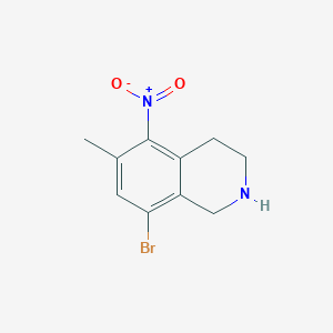 molecular formula C10H11BrN2O2 B13237010 8-Bromo-6-methyl-5-nitro-1,2,3,4-tetrahydroisoquinoline 