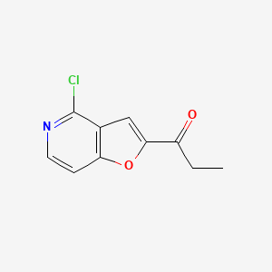 molecular formula C10H8ClNO2 B13237028 1-{4-Chlorofuro[3,2-c]pyridin-2-yl}propan-1-one 