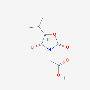 molecular formula C8H11NO5 B13237060 2-[2,4-Dioxo-5-(propan-2-yl)-1,3-oxazolidin-3-yl]acetic acid 
