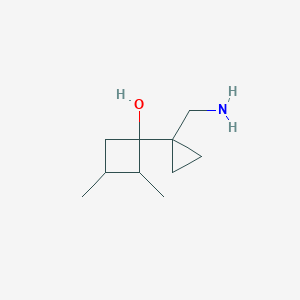 molecular formula C10H19NO B13237088 1-[1-(Aminomethyl)cyclopropyl]-2,3-dimethylcyclobutan-1-ol 