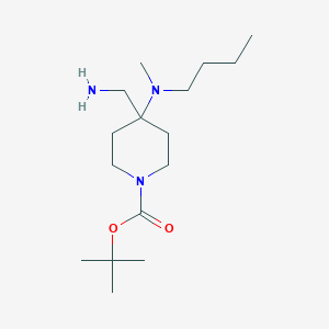molecular formula C16H33N3O2 B13237139 Tert-butyl 4-(aminomethyl)-4-[butyl(methyl)amino]piperidine-1-carboxylate 