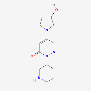 molecular formula C13H20N4O2 B13237147 5-(3-Hydroxypyrrolidin-1-yl)-2-(piperidin-3-yl)-2,3-dihydropyridazin-3-one 