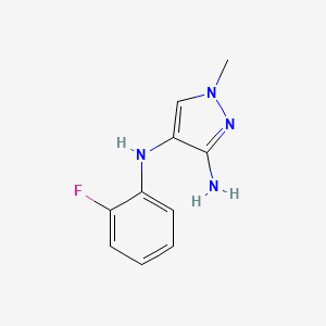 molecular formula C10H11FN4 B13237197 N4-(2-Fluorophenyl)-1-methyl-1H-pyrazole-3,4-diamine 