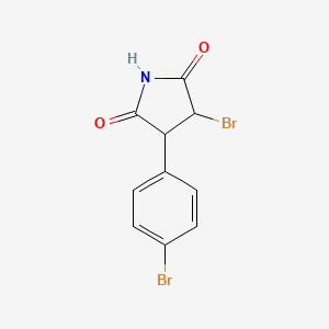 molecular formula C10H7Br2NO2 B13237219 3-Bromo-4-(4-bromophenyl)pyrrolidine-2,5-dione 