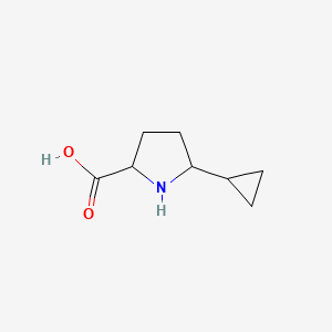 molecular formula C8H13NO2 B13237235 5-Cyclopropylpyrrolidine-2-carboxylic acid 