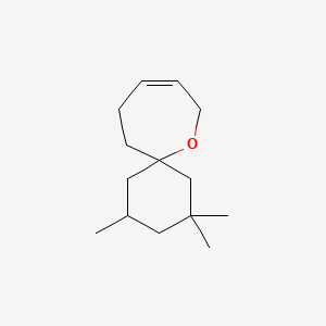 molecular formula C14H24O B13237308 2,2,4-Trimethyl-7-oxaspiro[5.6]dodec-9-ene 