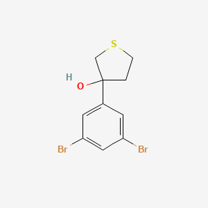 molecular formula C10H10Br2OS B13237337 3-(3,5-Dibromophenyl)thiolan-3-ol 