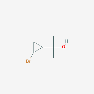 molecular formula C6H11BrO B13237411 2-(2-Bromocyclopropyl)propan-2-ol 