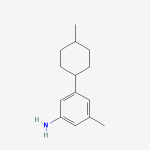 molecular formula C14H21N B13237464 3-Methyl-5-(4-methylcyclohexyl)aniline 