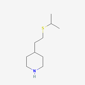 molecular formula C10H21NS B13237478 4-[2-(Propan-2-ylsulfanyl)ethyl]piperidine 