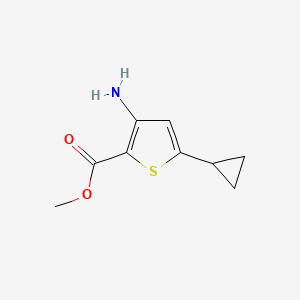 molecular formula C9H11NO2S B13237484 Methyl 3-amino-5-cyclopropylthiophene-2-carboxylate 