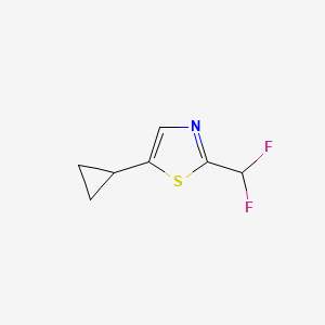 molecular formula C7H7F2NS B13237491 5-Cyclopropyl-2-(difluoromethyl)-1,3-thiazole 