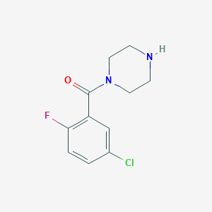 molecular formula C11H12ClFN2O B13237502 1-(5-Chloro-2-fluorobenzoyl)piperazine 