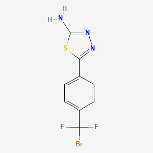 molecular formula C9H6BrF2N3S B13237513 5-[4-(Bromodifluoromethyl)phenyl]-1,3,4-thiadiazol-2-amine 