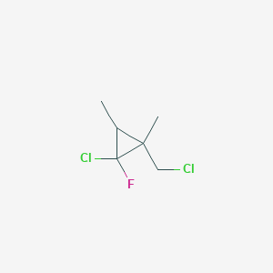 molecular formula C6H9Cl2F B13237518 1-Chloro-2-(chloromethyl)-1-fluoro-2,3-dimethylcyclopropane 