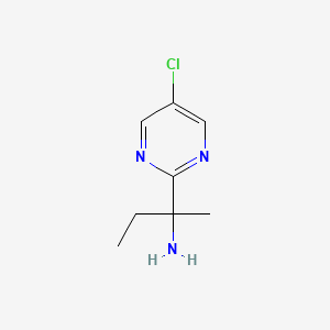 molecular formula C8H12ClN3 B13237519 2-(5-Chloropyrimidin-2-yl)butan-2-amine 