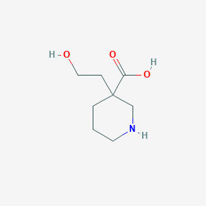 molecular formula C8H15NO3 B13237524 3-(2-Hydroxyethyl)piperidine-3-carboxylic acid 
