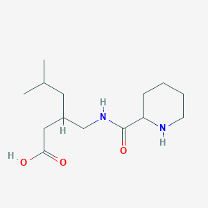 molecular formula C14H26N2O3 B13237541 5-Methyl-3-{[(piperidin-2-yl)formamido]methyl}hexanoic acid 