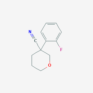 molecular formula C12H12FNO B13237638 3-(2-Fluorophenyl)oxane-3-carbonitrile 
