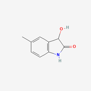 molecular formula C9H9NO2 B13237640 1,3-Dihydro-3-hydroxy-5-methyl-2H-indol-2-one CAS No. 99304-28-6