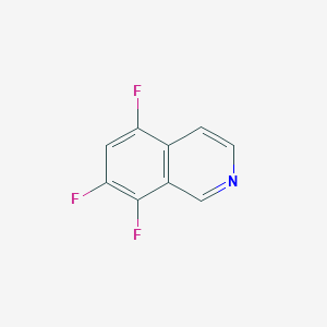 molecular formula C9H4F3N B13237678 5,7,8-Trifluoroisoquinoline 