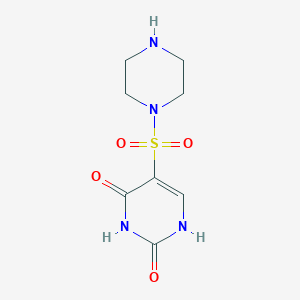 molecular formula C8H12N4O4S B13237715 5-(piperazin-1-ylsulfonyl)pyrimidine-2,4(1H,3H)-dione 