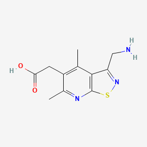 molecular formula C11H13N3O2S B13237755 2-[3-(Aminomethyl)-4,6-dimethyl-[1,2]thiazolo[5,4-b]pyridin-5-yl]acetic acid 