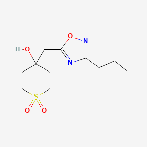 molecular formula C11H18N2O4S B13237769 4-Hydroxy-4-[(3-propyl-1,2,4-oxadiazol-5-yl)methyl]-1lambda6-thiane-1,1-dione 