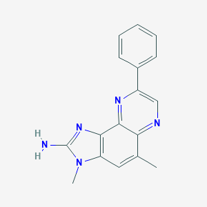 molecular formula C17H15N5 B132378 3H-Imidazo(4,5-f)quinoxalin-2-amine, 3,5-dimethyl-8-phenyl- CAS No. 146177-64-2