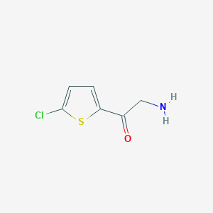 molecular formula C6H6ClNOS B13237869 2-Amino-1-(5-chlorothiophen-2-yl)ethan-1-one 