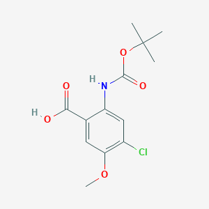molecular formula C13H16ClNO5 B13237871 2-{[(Tert-butoxy)carbonyl]amino}-4-chloro-5-methoxybenzoic acid 