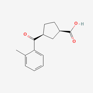 molecular formula C14H16O3 B1323790 cis-3-(2-Methylbenzoyl)cyclopentane-1-carboxylic acid CAS No. 732251-96-6