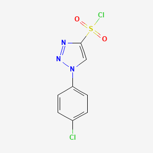 molecular formula C8H5Cl2N3O2S B13237913 1-(4-Chlorophenyl)-1H-1,2,3-triazole-4-sulfonyl chloride 