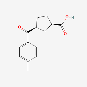 molecular formula C14H16O3 B1323792 cis-3-(4-Methylbenzoyl)cyclopentane-1-carboxylic acid CAS No. 732252-10-7