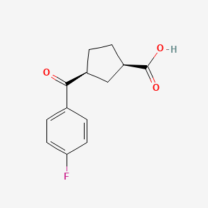 molecular formula C13H13FO3 B1323795 反式-3-(4-氟苯甲酰)环戊烷-1-羧酸 CAS No. 732252-83-4