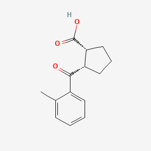 molecular formula C14H16O3 B1323796 cis-2-(2-Methylbenzoyl)cyclopentane-1-carboxylic acid CAS No. 732253-35-9
