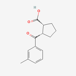 molecular formula C14H16O3 B1323797 cis-2-(3-Methylbenzoyl)cyclopentane-1-carboxylic acid CAS No. 732253-41-7
