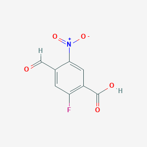 molecular formula C8H4FNO5 B13237971 2-Fluoro-4-formyl-5-nitrobenzoic acid 