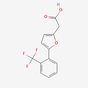 molecular formula C13H9F3O3 B13237977 2-{5-[2-(Trifluoromethyl)phenyl]furan-2-yl}acetic acid 