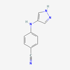 molecular formula C10H8N4 B13237982 4-[(1H-Pyrazol-4-yl)amino]benzonitrile 