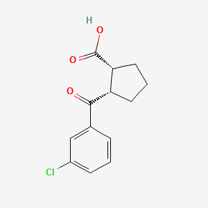 molecular formula C13H13ClO3 B1323799 cis-2-(3-Chlorobenzoyl)cyclopentane-1-carboxylic acid CAS No. 733740-13-1