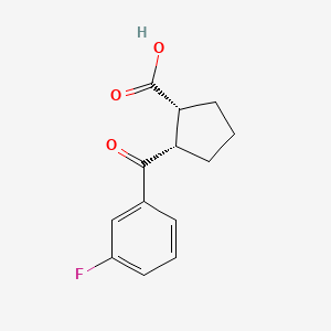 molecular formula C13H13FO3 B1323800 cis-2-(3-Fluorobenzoyl)cyclopentane-1-carboxylic acid CAS No. 733740-15-3