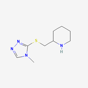 molecular formula C9H16N4S B13238002 2-(((4-Methyl-4h-1,2,4-triazol-3-yl)thio)methyl)piperidine 