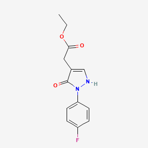 molecular formula C13H13FN2O3 B13238095 Ethyl 2-[2-(4-fluorophenyl)-3-oxo-2,3-dihydro-1H-pyrazol-4-yl]acetate 