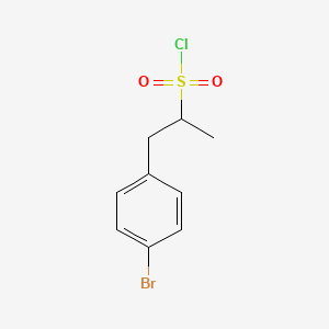 molecular formula C9H10BrClO2S B13238130 1-(4-Bromophenyl)propane-2-sulfonyl chloride 