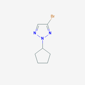 molecular formula C7H10BrN3 B13238132 4-Bromo-2-cyclopentyl-2H-1,2,3-triazole 