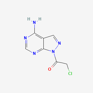 molecular formula C7H6ClN5O B13238137 1-{4-amino-1H-pyrazolo[3,4-d]pyrimidin-1-yl}-2-chloroethan-1-one 
