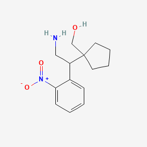 molecular formula C14H20N2O3 B13238145 {1-[2-Amino-1-(2-nitrophenyl)ethyl]cyclopentyl}methanol 