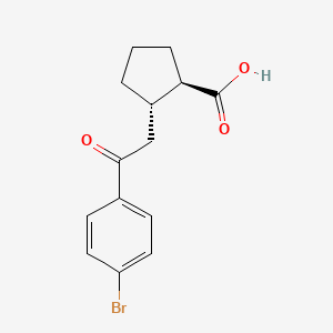molecular formula C14H15BrO3 B1323815 反式-2-[2-(4-溴苯基)-2-氧代乙基]环戊烷-1-羧酸 CAS No. 733740-62-0